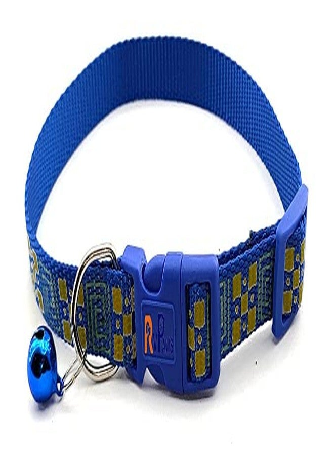 Pups&Pets 15 MM Puppy Collar and Leash Set - Puppy Printed Adjustable Nylon Collar with Leash for Cat and Puppy, Quick Release and Breathable Collar with Bell for Puppies, Dog & Cat (Blue) - Image 5